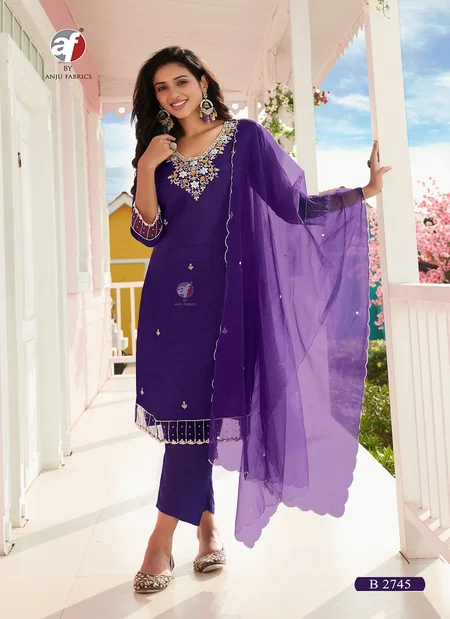 B 2745 By Af Dola Silk Designer Readymade Suits Suppluiers In India
